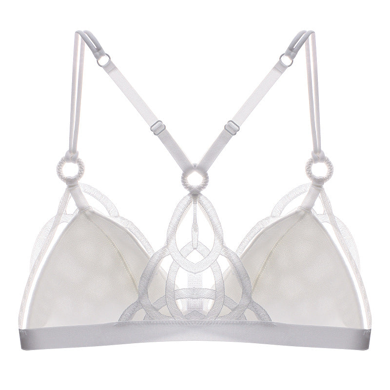Mesh Embroidered Cutout Bra - Rosey Isle