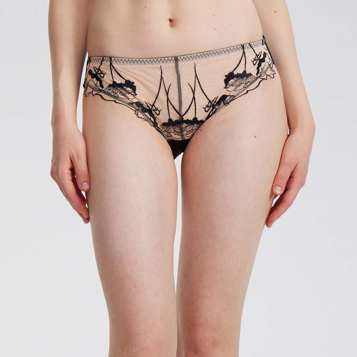 Sexy Mesh Embroidered Panty - Rosey Isle