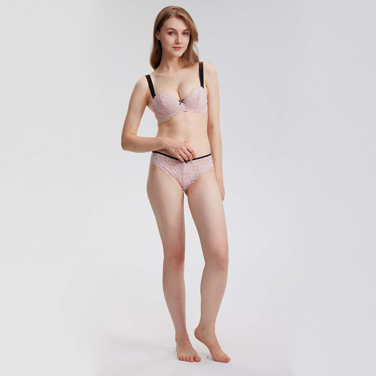 Full-Strap Half-Cup Push-Up Bra - Rosey Isle