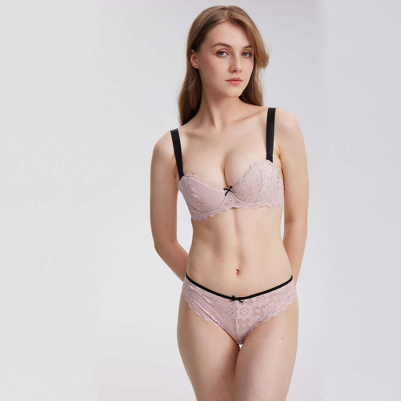 Full-Strap Half-Cup Push-Up Bra - Rosey Isle