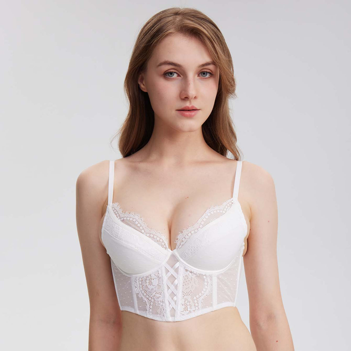 Sheer Lace Longline Bra - Rosey Isle