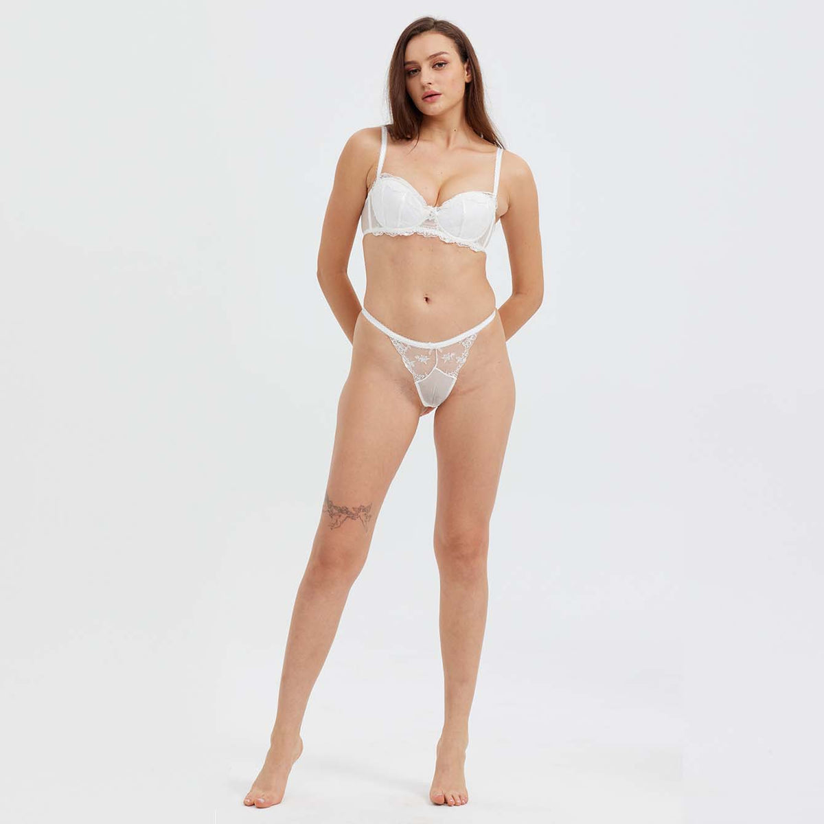 Embroidered Lace Thong - Rosey Isle