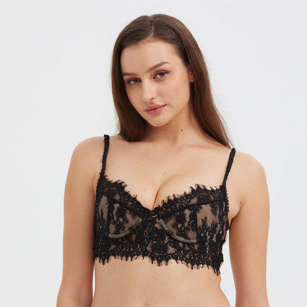 French Lace Longline Bra - Rosey Isle