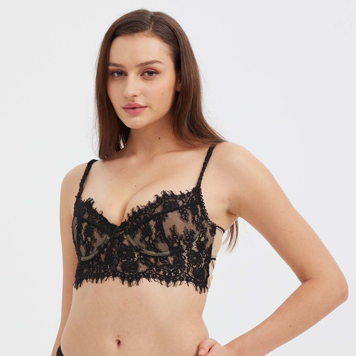 French Lace Longline Bra - Rosey Isle