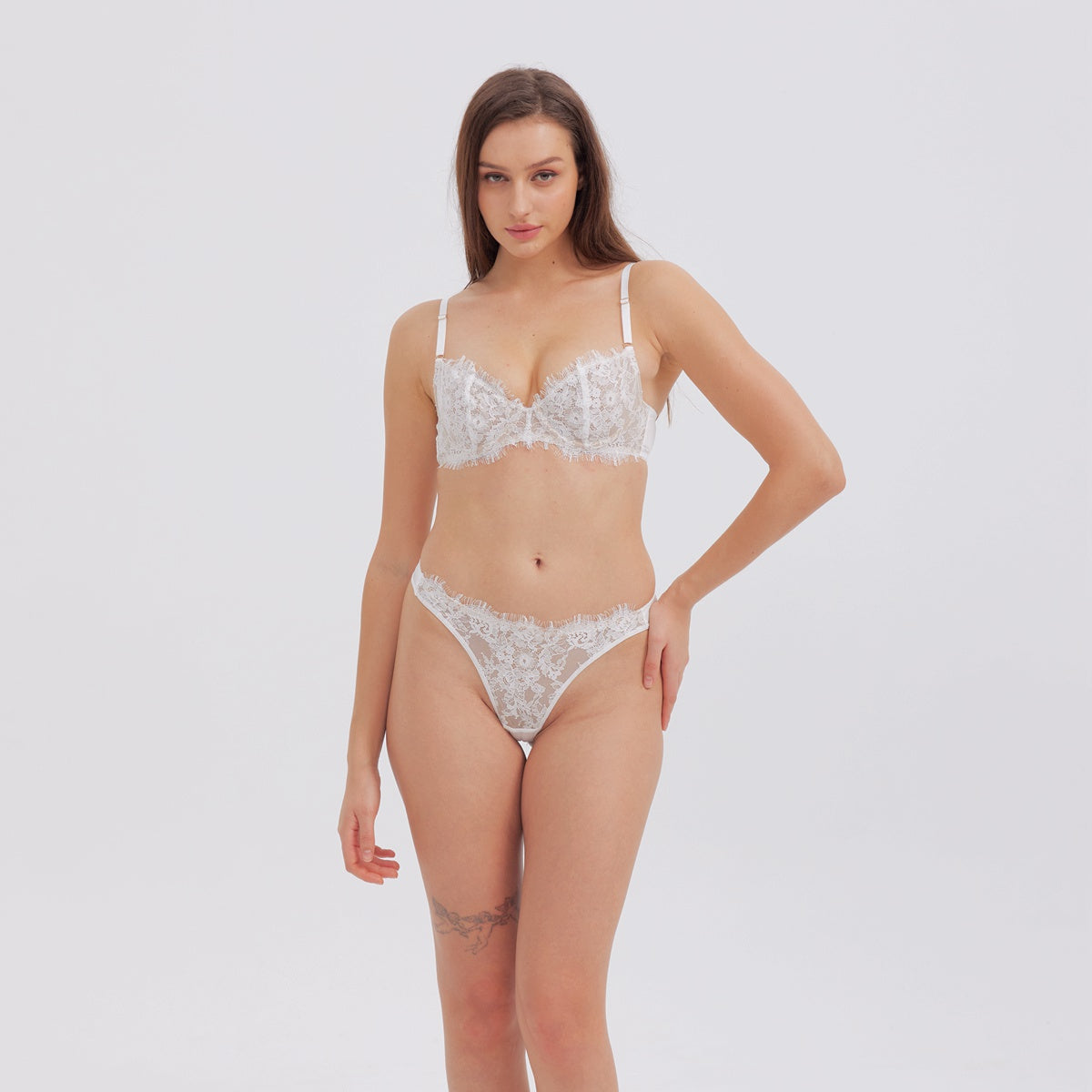 French Eyelash Lace Thong - Rosey Isle