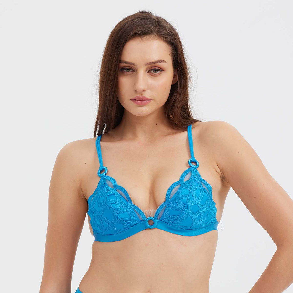 Mesh Embroidered Cutout Bra - Rosey Isle