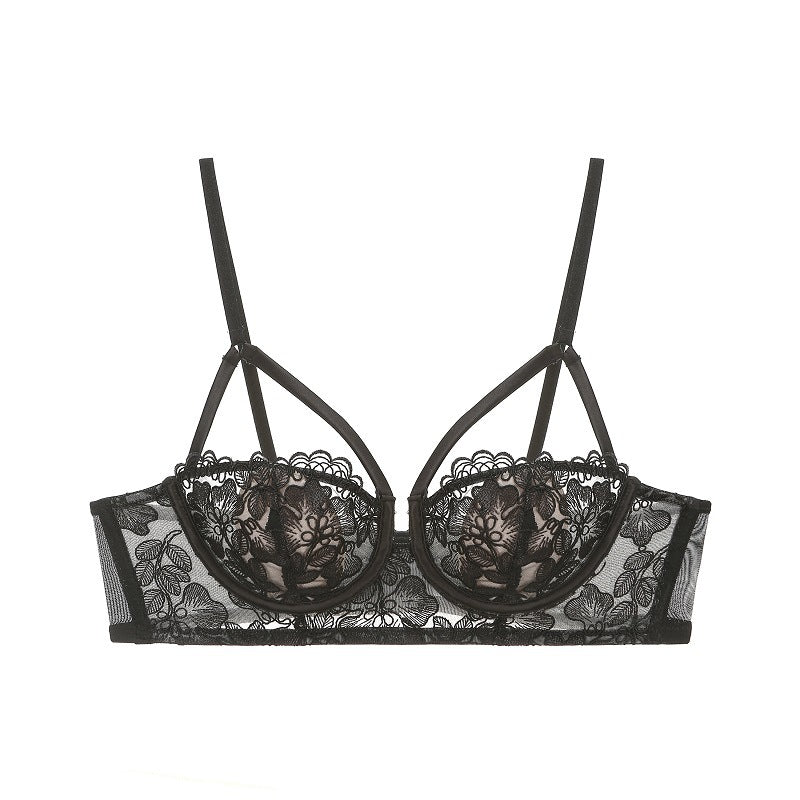 Floral Lace 1/2 Cups Bra - Rosey Isle