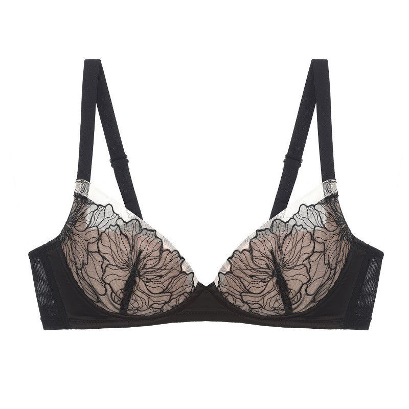 Floral Lace Soft Mesh Longline Bra - Rosey Isle