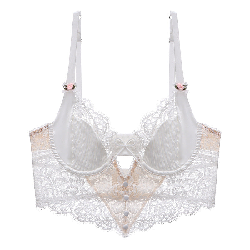 Romantic Silk Ruffle Push-Up Bra - Rosey Isle