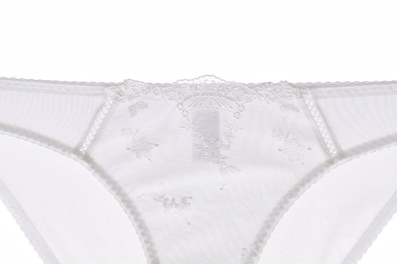 Sheer Embroidered Lace Panty - Rosey Isle